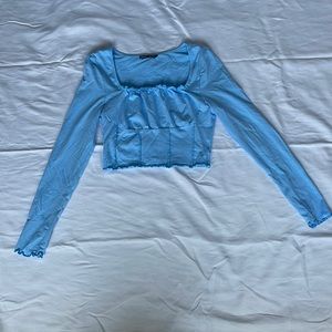 Light blue Shein long sleeve crop top size medium